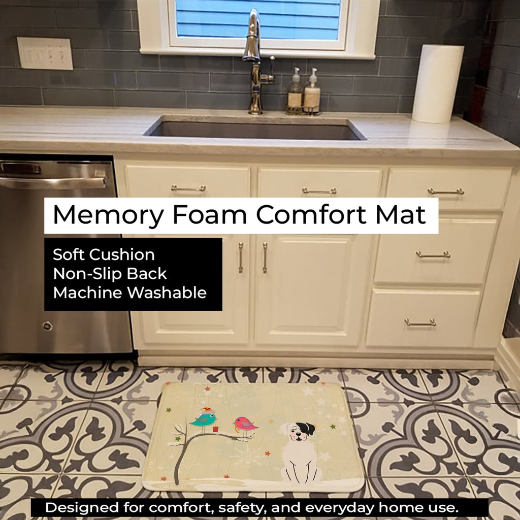 Christmas Presents between Friends Boxer - White Memory Foam Kitchen Mat Machine Washable Anti-Fatigue Cushion Comfort Bath or Kitchen Rug