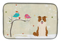 Christmas Presents between Friends Border Collie - Red and White Dish Drying Mat Absorbent Dish Drying Mat Pad for Kitchen Counter Dish Drainer Mat for Countertop, 14 x 21", Multicolor
