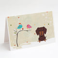 Christmas Presents between Friends Dachshund - Chocolate Greeting Cards Pack of 8 Blank Cards with Envelopes Whimsical A7 Size 5x7