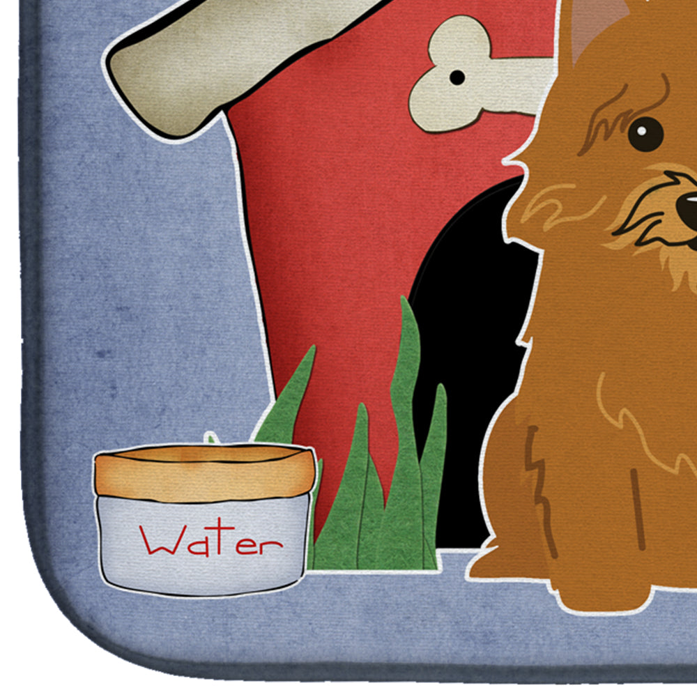 Dog House Collection Norwich Terrier Dish Drying Mat Absorbent Dish Drying Mat Pad for Kitchen Counter Dish Drainer Mat for Countertop, 14 x 21", Multicolor