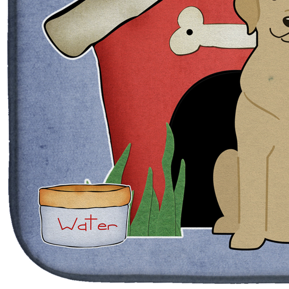 Dog House Collection Yellow Labrador Dish Drying Mat Absorbent Dish Drying Mat Pad for Kitchen Counter Dish Drainer Mat for Countertop, 14 x 21", Multicolor