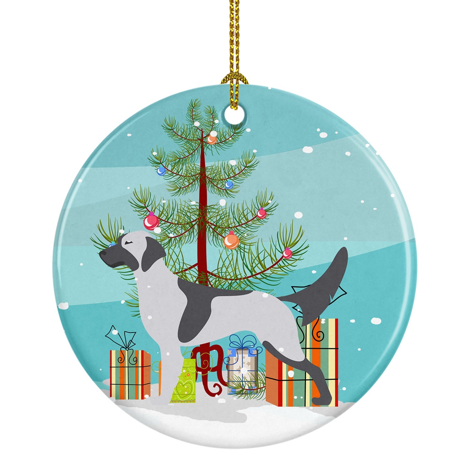 English Setter Merry Christmas Tree Ceramic Ornament Christmas Tree Hanging Decorations for Home Christmas Holiday, Party, Gift, 3 in, Multicolor