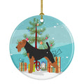 Welsh Terrier Merry Christmas Tree Ceramic Ornament Christmas Tree Hanging Decorations for Home Christmas Holiday, Party, Gift, 3 in, Multicolor