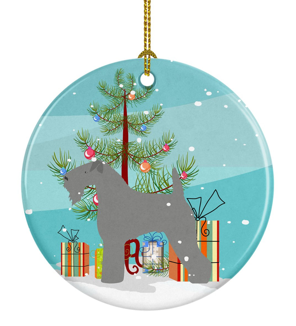 Kerry Blue Terrier Merry Christmas Tree Ceramic Ornament Christmas Tree Hanging Decorations for Home Christmas Holiday, Party, Gift, 3 in, Multicolor