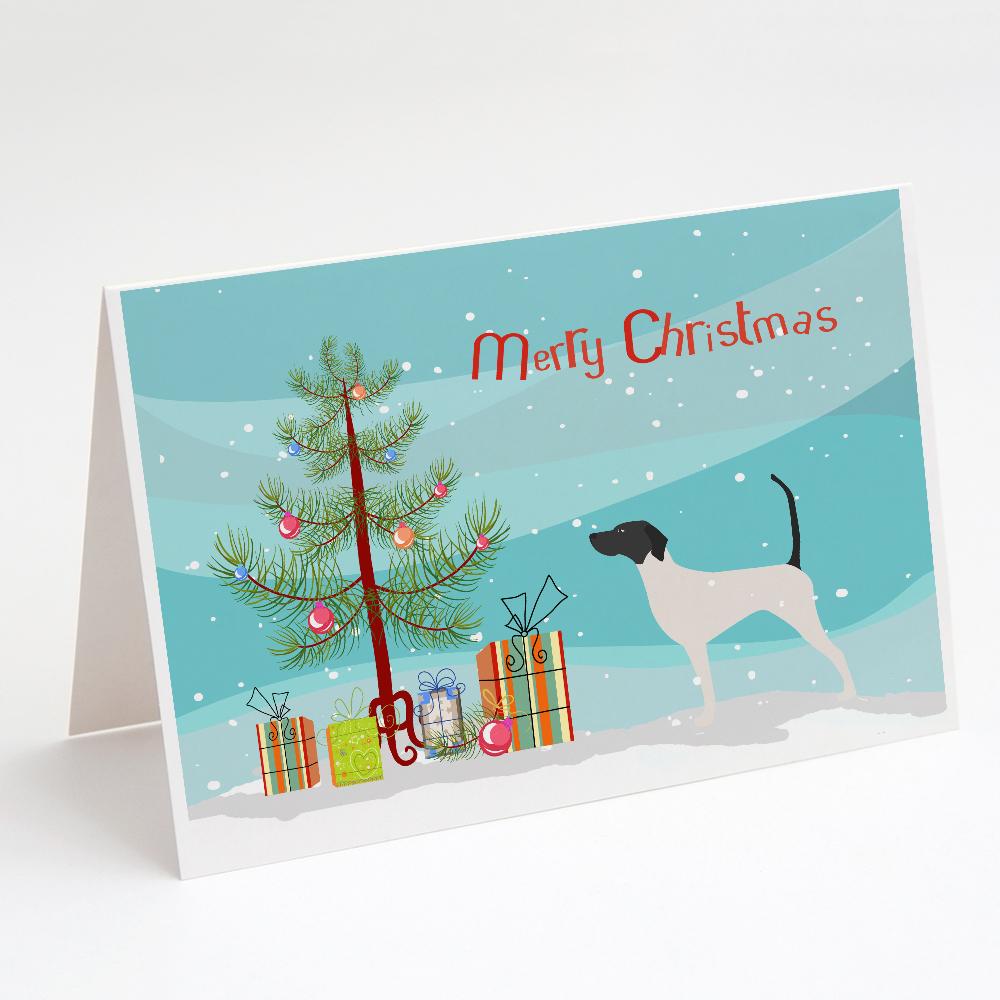 English Pointer Merry Christmas Tree Greeting Cards Pack of 8 Blank Cards with Envelopes Whimsical A7 Size 5x7