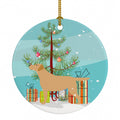 Yellow Labrador Retriever Merry Christmas Tree Ceramic Ornament Christmas Tree Hanging Decorations for Home Christmas Holiday, Party, Gift, 3 in, Multicolor