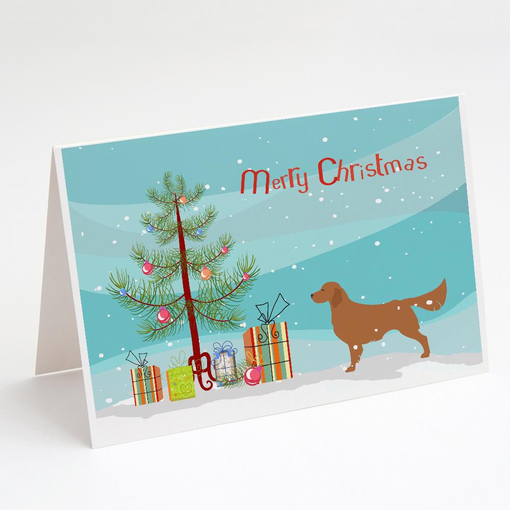 Golden Retriever Merry Christmas Tree Greeting Cards Pack of 8 Blank Cards with Envelopes Whimsical A7 Size 5x7