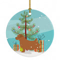 Norfolk Terrier Merry Christmas Tree Ceramic Ornament Christmas Tree Hanging Decorations for Home Christmas Holiday, Party, Gift, 3 in, Multicolor
