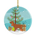 English Cocker Spaniel Merry Christmas Tree Ceramic Ornament Christmas Tree Hanging Decorations for Home Christmas Holiday, Party, Gift, 3 in, Multicolor