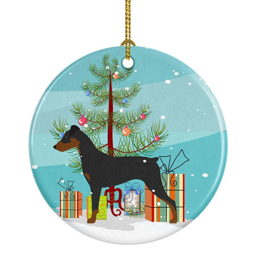 German Pinscher Merry Christmas Tree Ceramic Ornament Christmas Tree Hanging Decorations for Home Christmas Holiday, Party, Gift, 3 in, Multicolor
