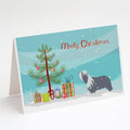Bearded Collie Dog Merry Christmas Tree Greeting Cards Pack of 8 Blank Cards with Envelopes Whimsical A7 Size 5x7