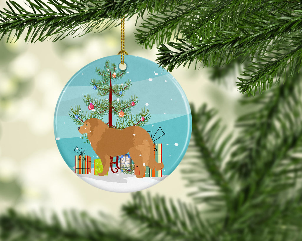 Caucasian Shepherd Dog Merry Christmas Tree Ceramic Ornament Christmas Tree Hanging Decorations for Home Christmas Holiday, Party, Gift, 3 in, Multicolor
