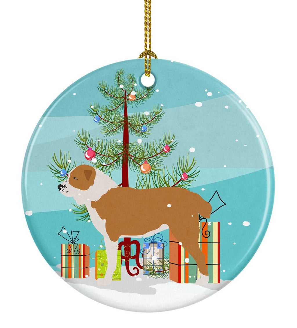 Central Asian Shepherd Dog Merry Christmas Tree Ceramic Ornament Christmas Tree Hanging Decorations for Home Christmas Holiday, Party, Gift, 3 in, Multicolor