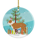 Central Asian Shepherd Dog Merry Christmas Tree Ceramic Ornament Christmas Tree Hanging Decorations for Home Christmas Holiday, Party, Gift, 3 in, Multicolor