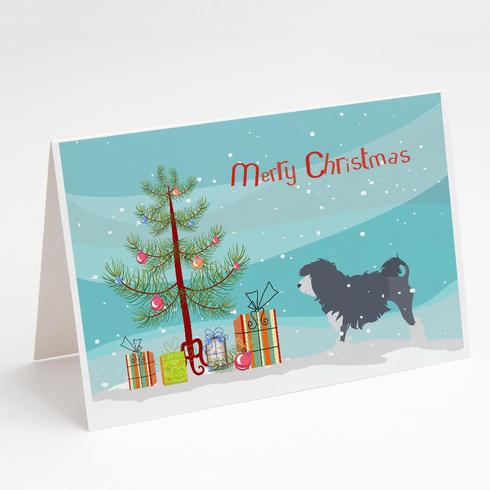 Lowchen Merry Christmas Tree Greeting Cards Pack of 8 Blank Cards with Envelopes Whimsical A7 Size 5x7