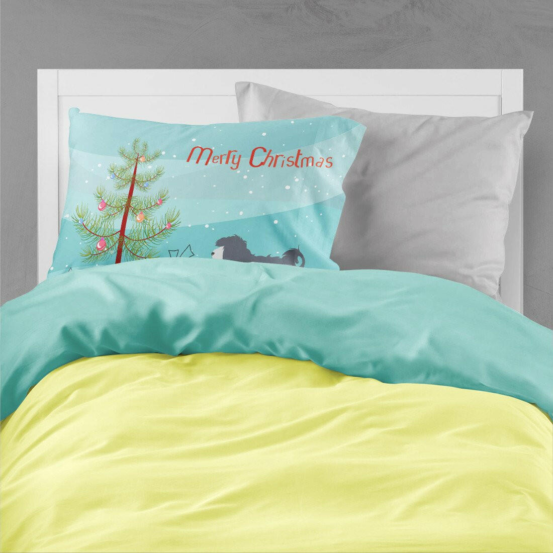 Lowchen Merry Christmas Tree Standard Pillowcase Lightweight Super Soft Easy Care Decorative Artwork Pillowcase, Standard