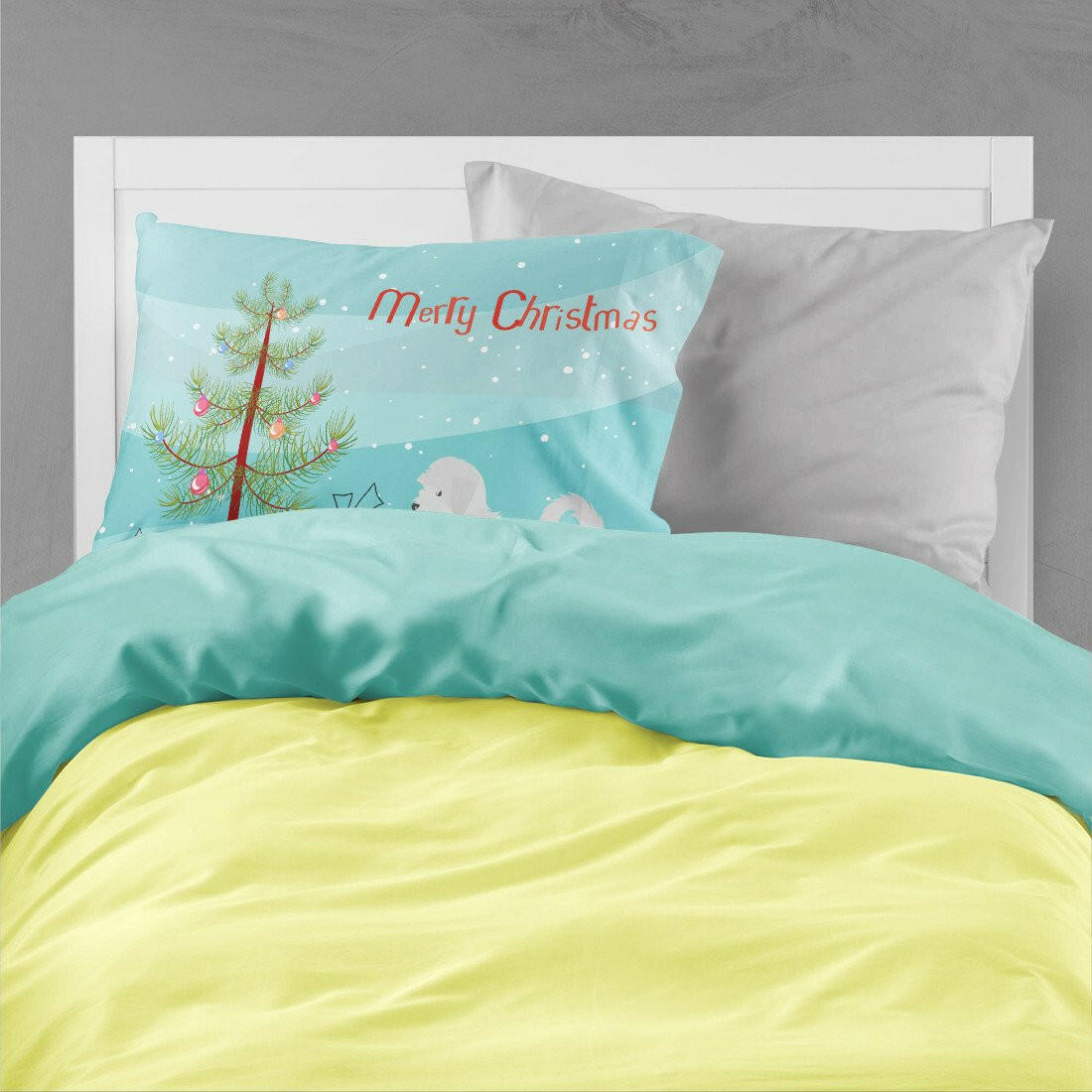 Maltese Merry Christmas Tree Standard Pillowcase Lightweight Super Soft Easy Care Decorative Artwork Pillowcase, Standard
