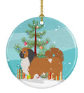 Pekingese Merry Christmas Tree Ceramic Ornament Christmas Tree Hanging Decorations for Home Christmas Holiday, Party, Gift, 3 in, Multicolor