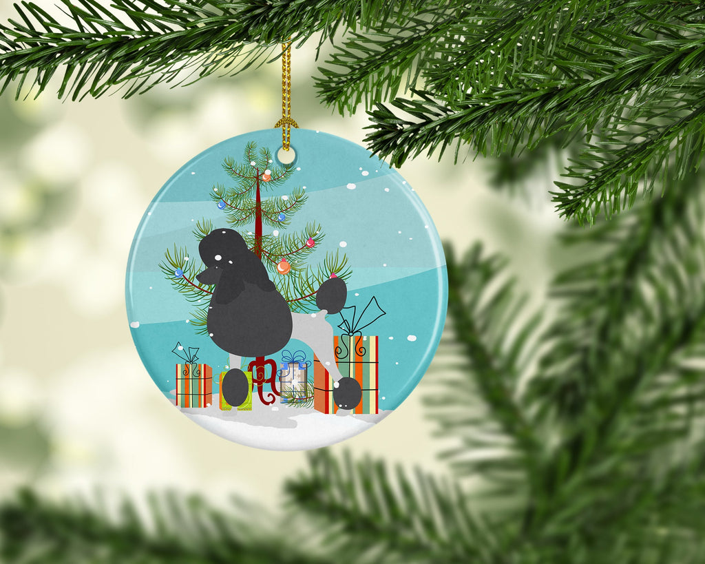 Poodle Merry Christmas Tree Ceramic Ornament Christmas Tree Hanging Decorations for Home Christmas Holiday, Party, Gift, 3 in, Multicolor