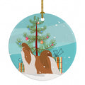 Shih Tzu Merry Christmas Tree Ceramic Ornament Christmas Tree Hanging Decorations for Home Christmas Holiday, Party, Gift, 3 in, Multicolor