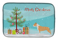 Staffordshire Bull Terrier Merry Christmas Tree Dish Drying Mat Absorbent Dish Drying Mat Pad for Kitchen Counter Dish Drainer Mat for Countertop, 14 x 21", Multicolor