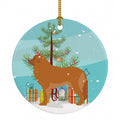 Leonberger Merry Christmas Tree Ceramic Ornament Christmas Tree Hanging Decorations for Home Christmas Holiday, Party, Gift, 3 in, Multicolor