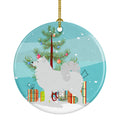 Samoyed Merry Christmas Tree Ceramic Ornament Christmas Tree Hanging Decorations for Home Christmas Holiday, Party, Gift, 3 in, Multicolor