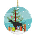 Doberman Pinscher Merry Christmas Tree Ceramic Ornament Christmas Tree Hanging Decorations for Home Christmas Holiday, Party, Gift, 3 in, Multicolor
