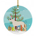 Dogo Argentino Merry Christmas Tree Ceramic Ornament Christmas Tree Hanging Decorations for Home Christmas Holiday, Party, Gift, 3 in, Multicolor