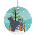 Portuguese Water Dog Merry Christmas Tree Ceramic Ornament Christmas Tree Hanging Decorations for Home Christmas Holiday, Party, Gift, 3 in, Multicolor