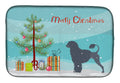 Portuguese Water Dog Merry Christmas Tree Dish Drying Mat Absorbent Dish Drying Mat Pad for Kitchen Counter Dish Drainer Mat for Countertop, 14 x 21", Multicolor