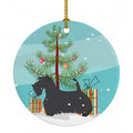 Scottish Terrier Merry Christmas Tree Ceramic Ornament Christmas Tree Hanging Decorations for Home Christmas Holiday, Party, Gift, 3 in, Multicolor