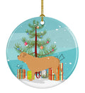 Dogue de Bordeaux Merry Christmas Tree Ceramic Ornament Christmas Tree Hanging Decorations for Home Christmas Holiday, Party, Gift, 3 in, Multicolor