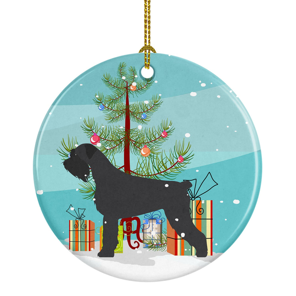 Giant Schnauzer Merry Christmas Tree Ceramic Ornament Christmas Tree Hanging Decorations for Home Christmas Holiday, Party, Gift, 3 in, Multicolor