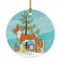 Basenji Merry Christmas Tree Ceramic Ornament Christmas Tree Hanging Decorations for Home Christmas Holiday, Party, Gift, 3 in, Multicolor