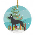 Great Dane Merry Christmas Tree Ceramic Ornament Christmas Tree Hanging Decorations for Home Christmas Holiday, Party, Gift, 3 in, Multicolor