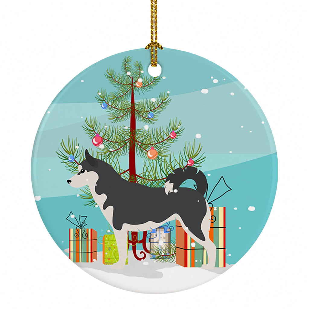 Siberian Husky Merry Christmas Tree Ceramic Ornament Christmas Tree Hanging Decorations for Home Christmas Holiday, Party, Gift, 3 in, Multicolor