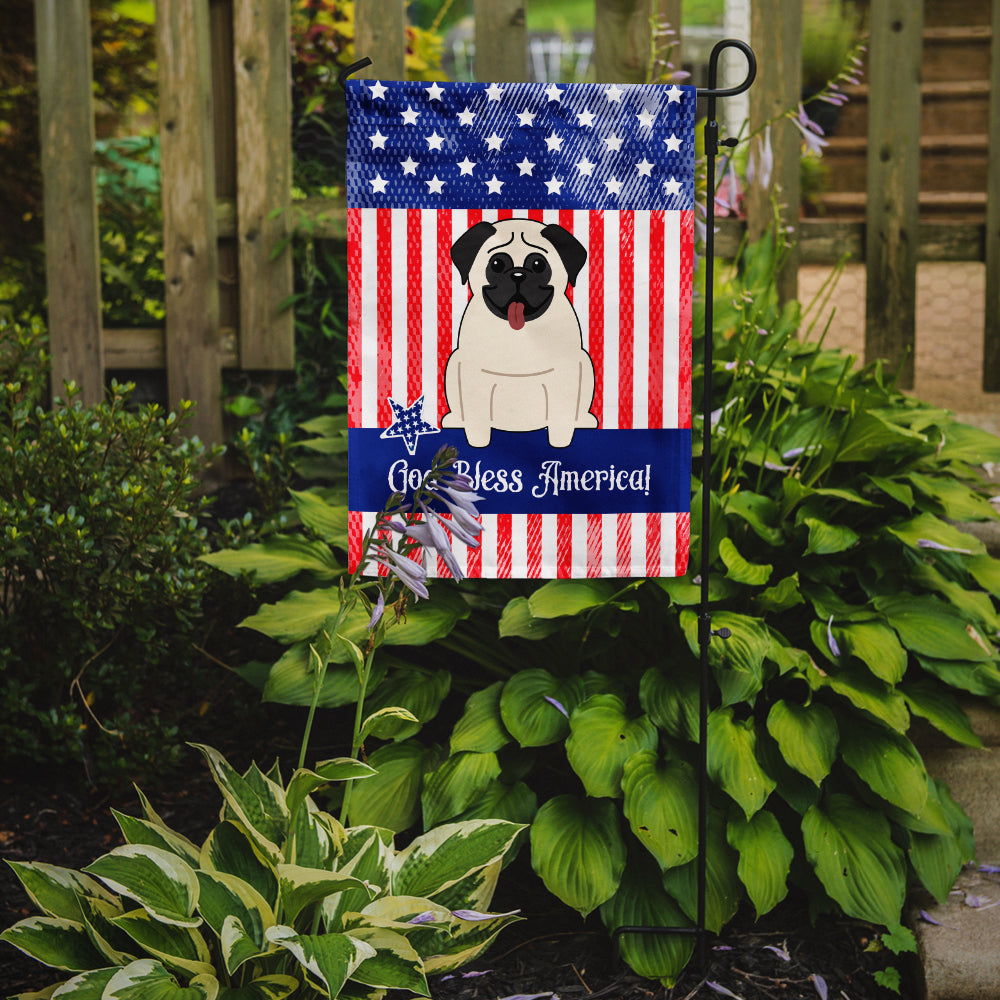 Patriotic USA Pug Cream Garden Flag Mailbox Decorative Yard Banner Outside Patio Artwork for Flower Beds, Garden Size, Multicolor