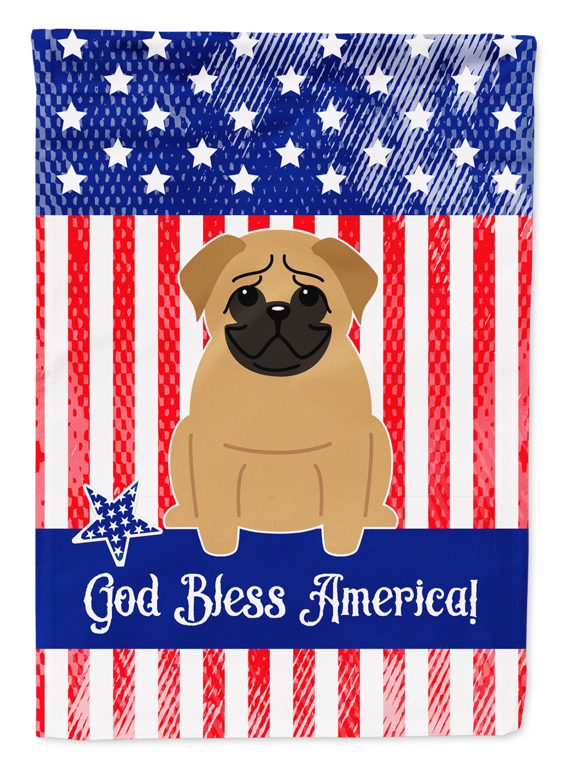Patriotic USA Pug Brown Garden Flag Mailbox Decorative Yard Banner Outside Patio Artwork for Flower Beds, Garden Size, Multicolor