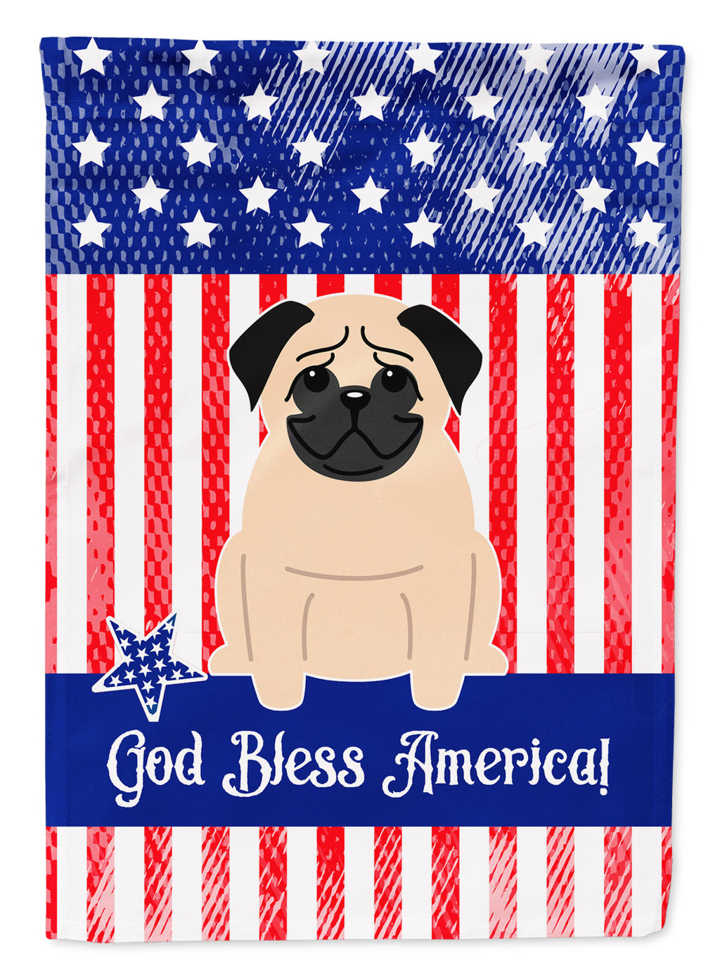 Patriotic USA Pug Fawn Garden Flag Mailbox Decorative Yard Banner Outside Patio Artwork for Flower Beds, Garden Size, Multicolor