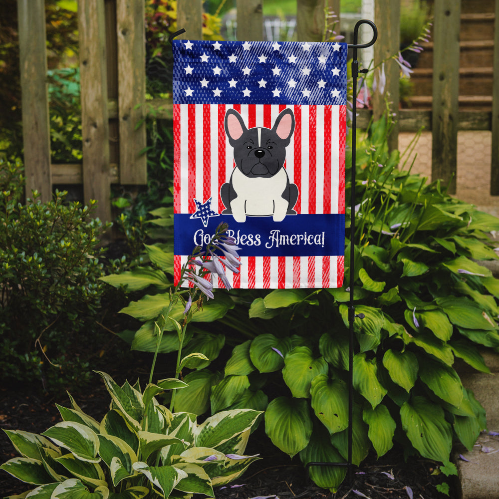 Patriotic USA French Bulldog Black White Garden Flag Mailbox Decorative Yard Banner Outside Patio Artwork for Flower Beds, Garden Size, Multicolor
