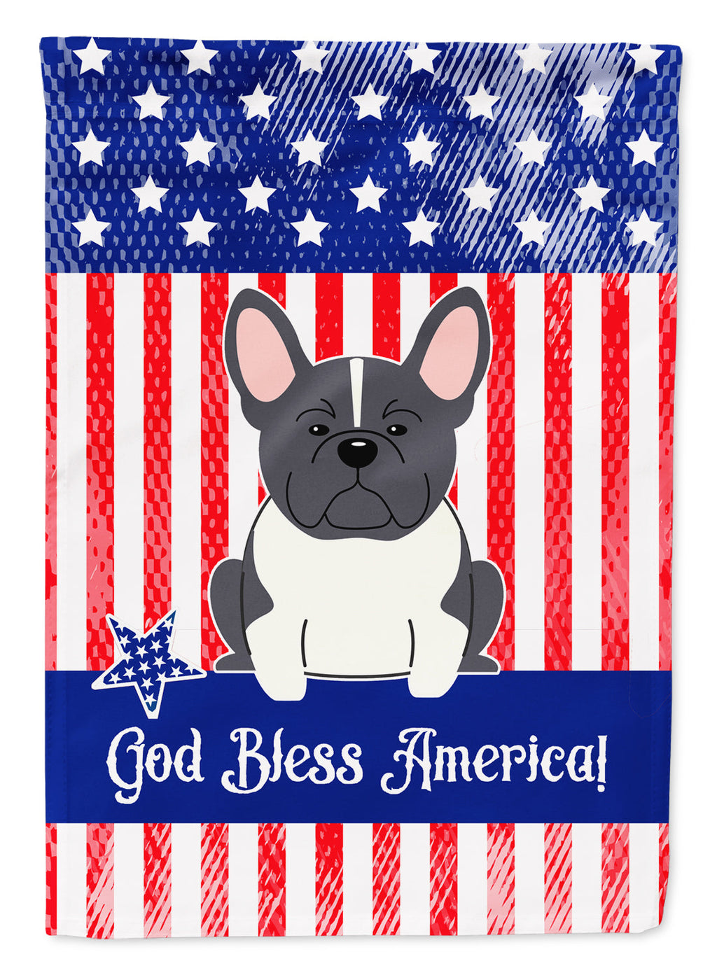 Patriotic USA French Bulldog Black White Garden Flag Mailbox Decorative Yard Banner Outside Patio Artwork for Flower Beds, Garden Size, Multicolor