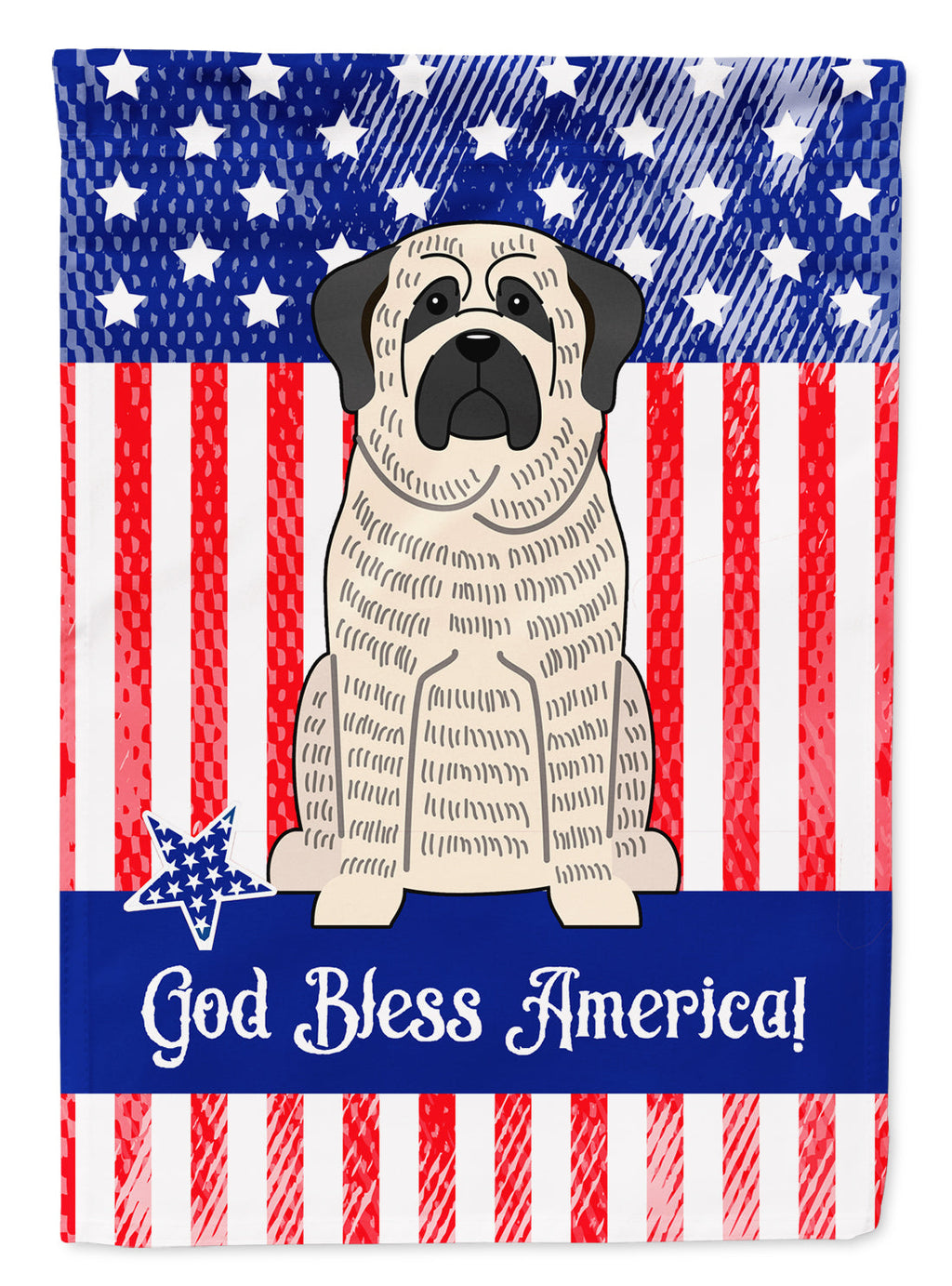 Patriotic USA Mastiff Brindle White Garden Flag Mailbox Decorative Yard Banner Outside Patio Artwork for Flower Beds, Garden Size, Multicolor