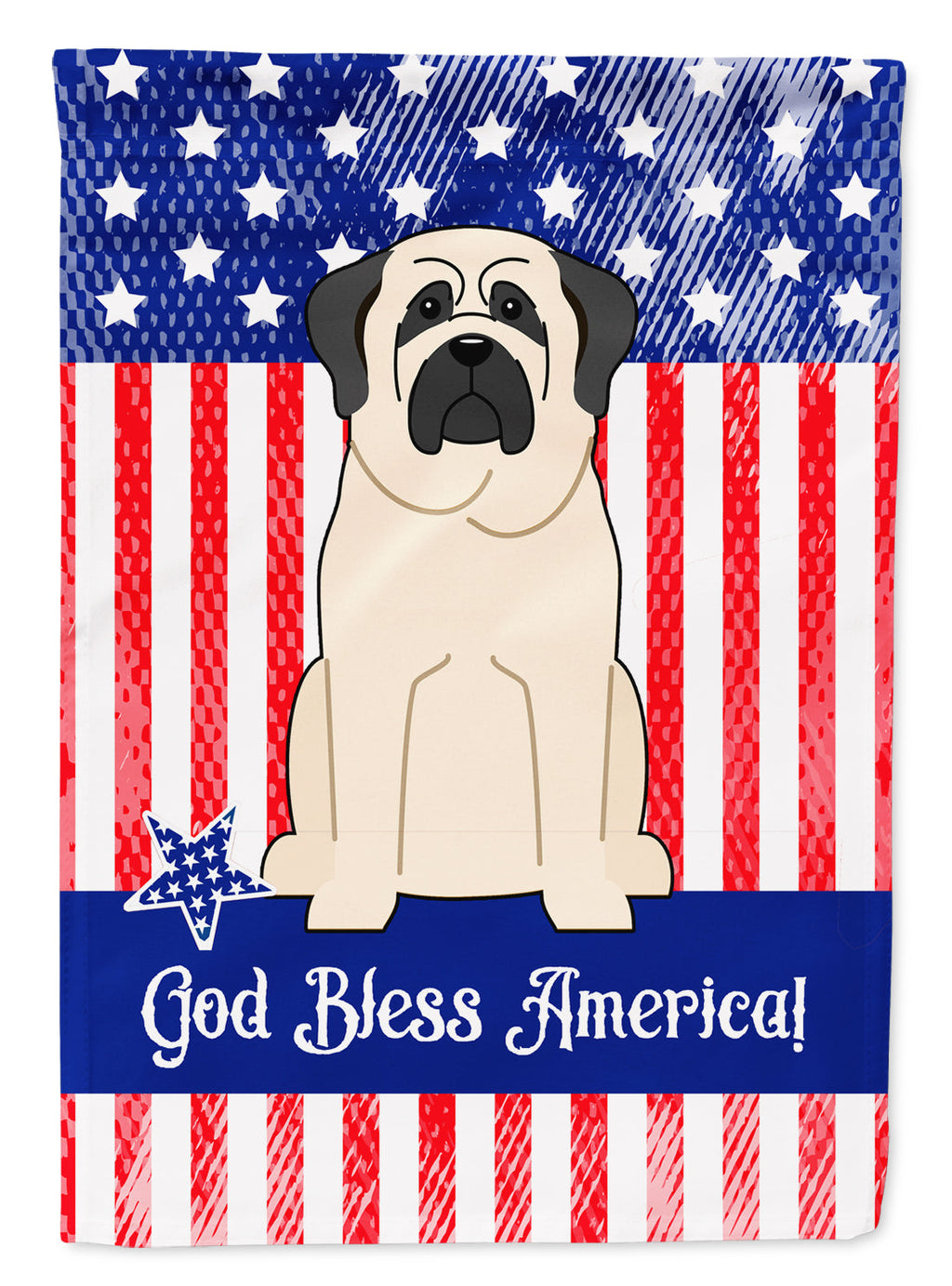 Patriotic USA Mastiff White Garden Flag Mailbox Decorative Yard Banner Outside Patio Artwork for Flower Beds, Garden Size, Multicolor