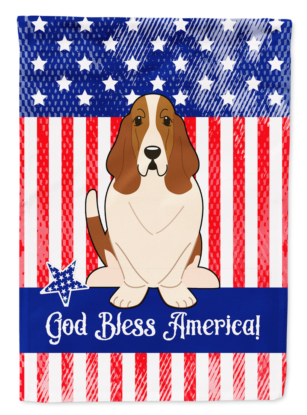 Patriotic USA Basset Hound Garden Flag Mailbox Decorative Yard Banner Outside Patio Artwork for Flower Beds, Garden Size, Multicolor