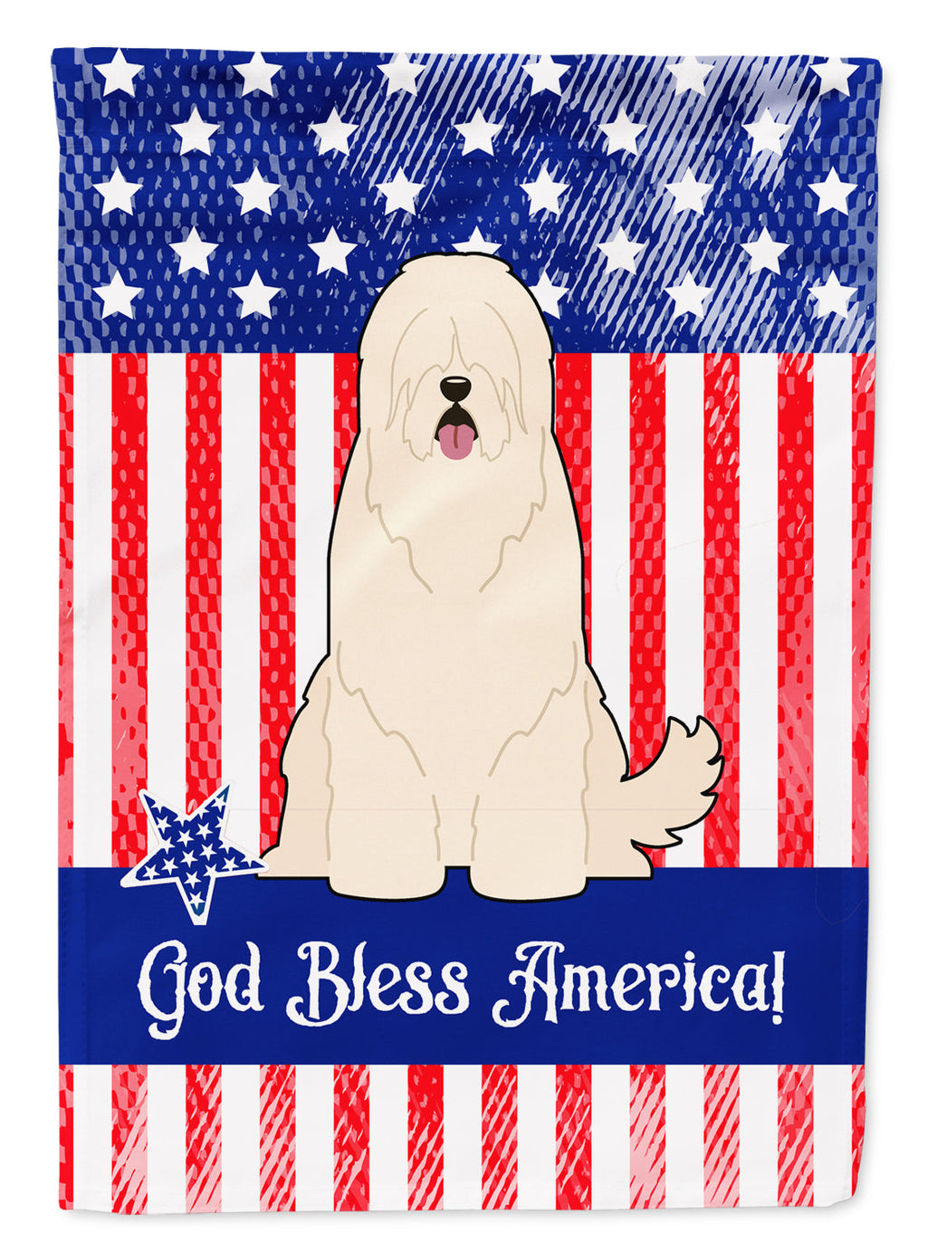 Patriotic USA South Russian Sheepdog Garden Flag Mailbox Decorative Yard Banner Outside Patio Artwork for Flower Beds, Garden Size, Multicolor