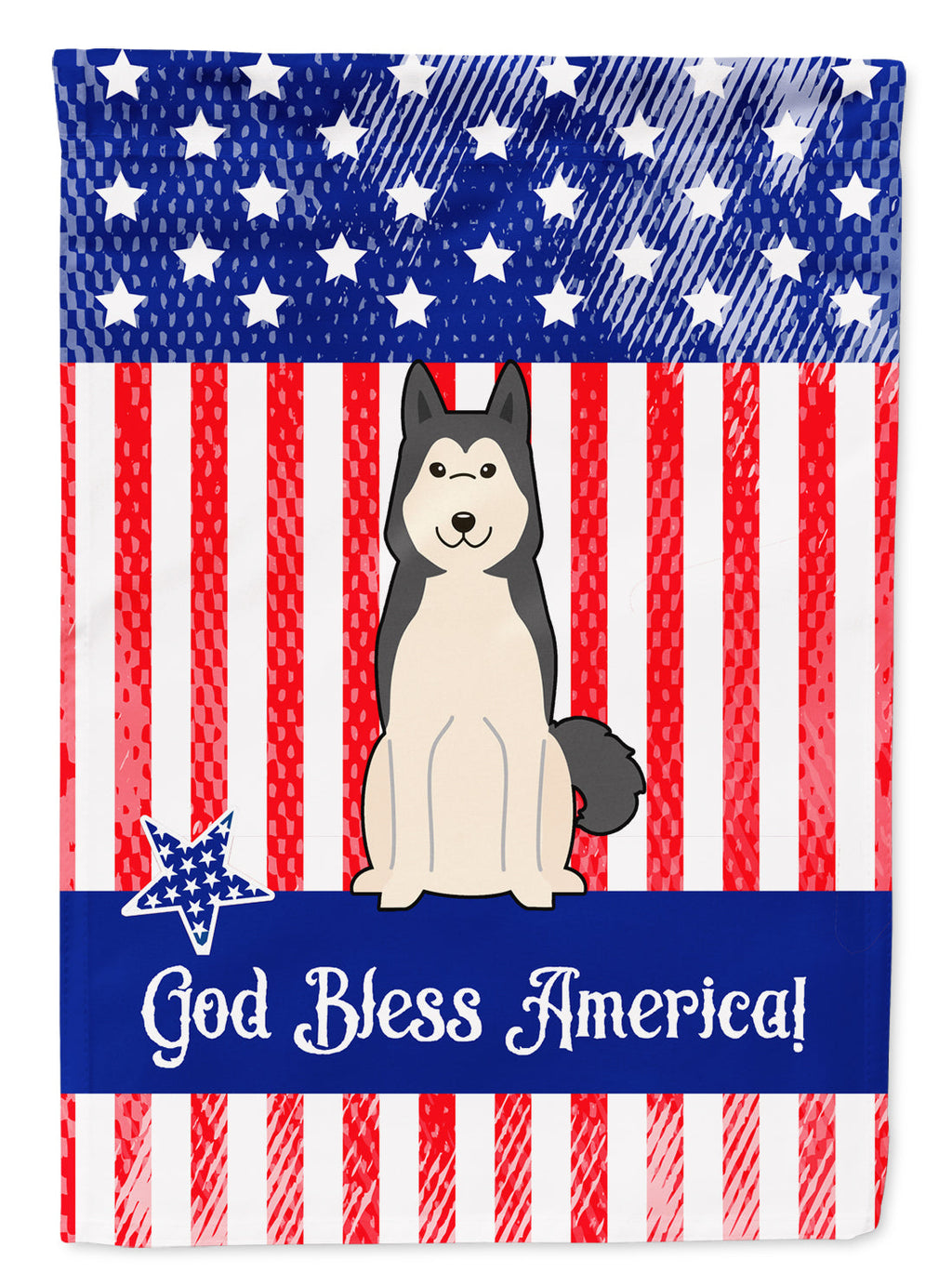 Patriotic USA West Siberian Laika Spitz Garden Flag Mailbox Decorative Yard Banner Outside Patio Artwork for Flower Beds, Garden Size, Multicolor