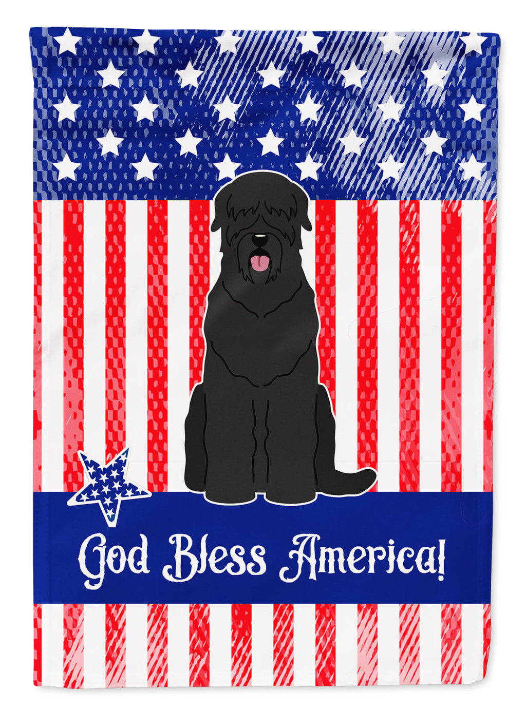 Patriotic USA Black Russian Terrier Garden Flag Mailbox Decorative Yard Banner Outside Patio Artwork for Flower Beds, Garden Size, Multicolor