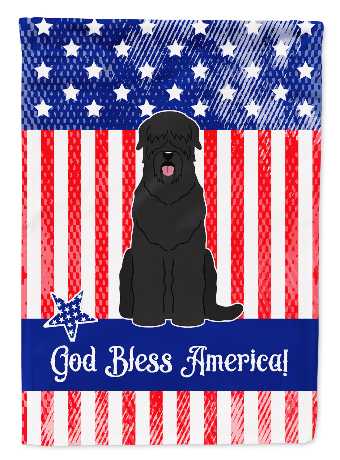 Patriotic USA Black Russian Terrier Garden Flag Mailbox Decorative Yard Banner Outside Patio Artwork for Flower Beds, Garden Size, Multicolor
