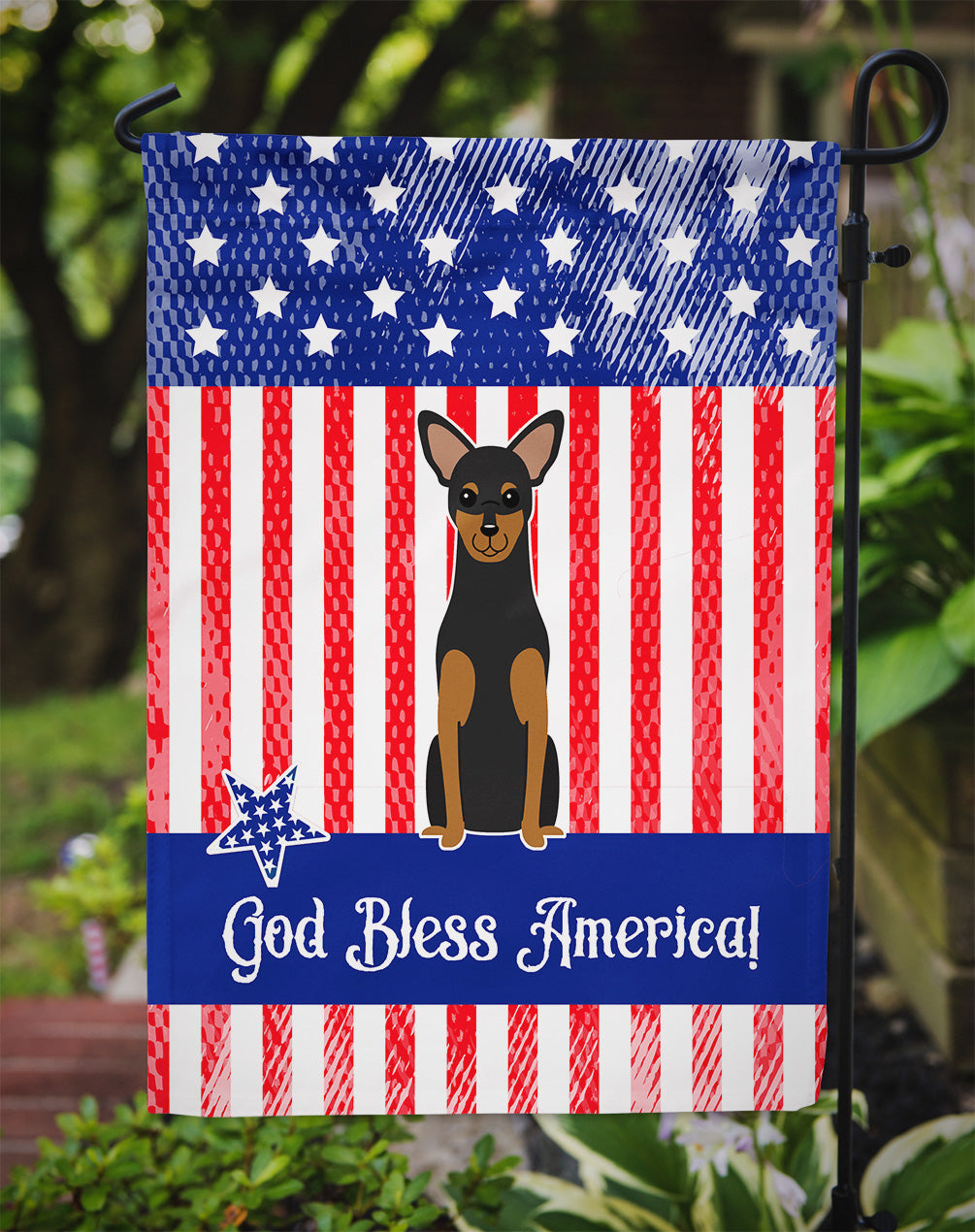Patriotic USA Manchester Terrier Garden Flag Mailbox Decorative Yard Banner Outside Patio Artwork for Flower Beds, Garden Size, Multicolor